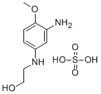 2-アミノ-4-(2-ヒドロキシエチルアミノ)アニソール硫酸塩 化学構造式