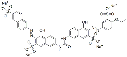 7-[[[[6-[(4-ethoxy-3-sulphophenyl)azo]-5-hydroxy-7-sulpho-2-naphthyl]amino]carbonyl]amino]-4-hydroxy-3-[(6-sulpho-2-naphthyl)azo]naphthalene-2-sulphonic acid, sodium salt 结构式