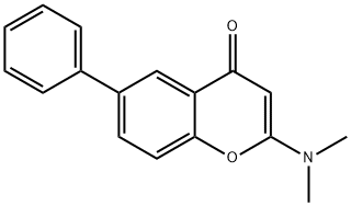 2-(ジメチルアミノ)-6-フェニルクロモン 化学構造式