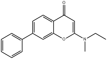 2-(Ethylmethylamino)-7-phenyl-4H-1-benzopyran-4-one 结构式