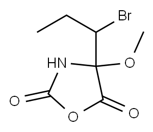 2,5-Oxazolidinedione,  4-(1-bromopropyl)-4-methoxy- Structure