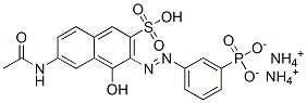 diammonium 6-acetamido-4-hydroxy-3-[(3-phosphonatophenyl)azo]naphthalene-2-sulphonate Structure