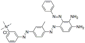 3-[[4-[[diamino(phenylazo)phenyl]azo]-m-tolyl]azo]-N,N,N-trimethylanilinium chloride Structure