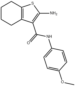 2-アミノ-N-(4-メトキシフェニル)-4,5,6,7-テトラヒドロ-1-ベンゾチオフェン-3-カルボキサミド 化学構造式