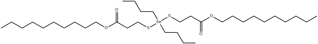 3,3'-(ジブチルスタンニレンビスチオ)ビス(プロピオン酸デシル) 化学構造式