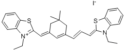 3-乙基-2-[3-[3-[(3-乙基-3H-苯并噻唑-2-亚基)甲基]-5,5-二甲基环己-2-烯-1-亚基]丙-1-烯基]苯并噻唑碘化物 结构式