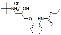 [3-[2-(ethoxycarbonylamino)phenoxy]-2-hydroxy-propyl]-tert-butyl-azani um chloride Struktur