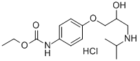 Carbamic acid, (4-(2-hydroxy-3-((1-methylethyl)amino)propoxy)phenyl)-,  ethyl ester, monohydrochloride Struktur