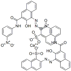 ビス[2-[[2-ヒドロキシ-3-[[(3-ニトロフェニル)アミノ]カルボニル]-1-ナフタレニル]アゾ]-1-ナフタレンスルホン酸]カルシウム 化学構造式