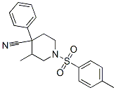 3-methyl-4-phenyl-1-(p-tolylsulphonyl)piperidine-4-carbonitrile Struktur