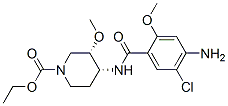 ethyl cis-4-[(4-amino-5-chloro-2-methoxybenzoyl)amino]-3-methoxypiperidine-1-carboxylate Struktur