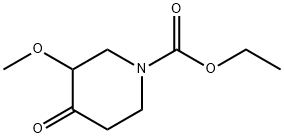 3-メトキシ-4-オキソ-1-ピペリジンカルボン酸エチル 化学構造式