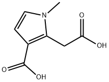 3-カルボキシ-1-メチル-1H-ピロール-2-酢酸 化学構造式