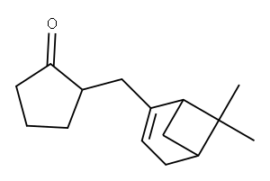 2-[(6,6-ジメチルビシクロ[3.1.1]ヘプタ-2-エン-2-イル)メチル]シクロペンタノン 化学構造式