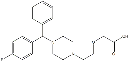 (2-(4-((4-Fluorophenyl)phenylmethyl)-1-piperazinyl)ethoxy)acetic acid  hydrate 结构式