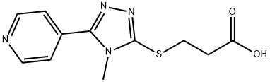 3-{[4-メチル-5-(4-ピリジニル)-4H-1,2,4-トリアゾール-3-イル]チオ}プロパン酸 化学構造式