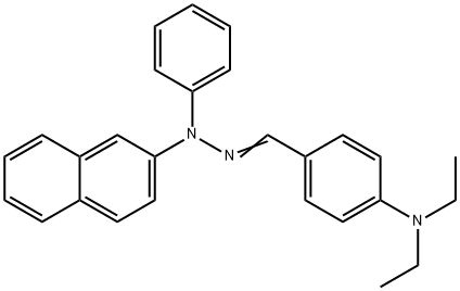 4-(diethylamino)benzaldehyde 2-naphthylphenylhydrazone Struktur