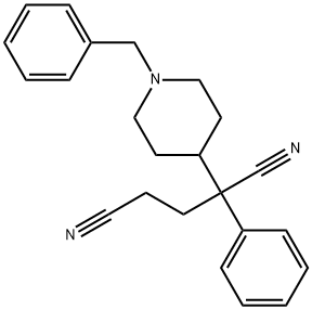 2-フェニル-2-(1-ベンジル-4-ピペリジニル)ペンタンジニトリル 化学構造式