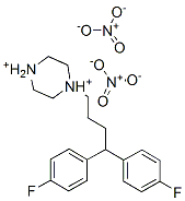 1-[4,4-ビス(4-フルオロフェニル)ブチル]ピペラジン・2硝酸塩 化学構造式