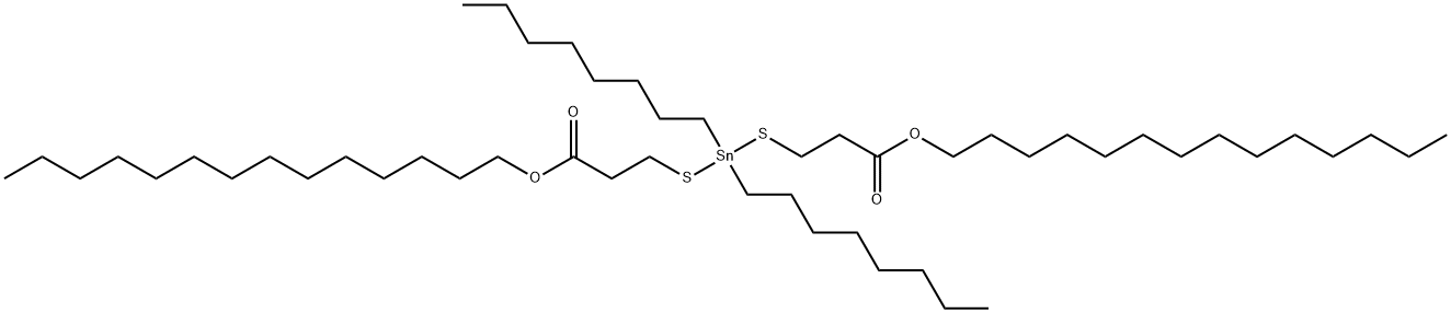 5,5-ジオクチル-4,6-ジチア-5-スタンナノナン二酸ジテトラデシル 化学構造式