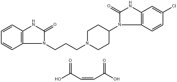 5-クロロ-1-[1-[3-[(2,3-ジヒドロ-2-オキソ-1H-ベンゾイミダゾール)-1-イル]プロピル]-4-ピペリジニル]-1,3-ジヒドロ-2H-ベンゾイミダゾール-2-オン・(Z)-2-ブテン二酸 化学構造式