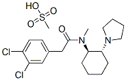 rac-N-メチル-N-[2α*-(1-ピロリジニル)シクロヘキサン-1β*-イル]-3,4-ジクロロベンゼンアセトアミド 化学構造式