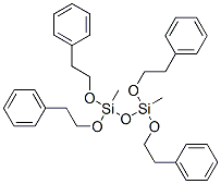 1,3-ジメチル-1,1,3,3-テトラキス(2-フェニルエトキシ)プロパンジシロキサン 化学構造式