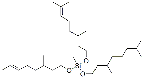 トリス[(3,7-ジメチル-6-オクテニル)オキシ](メチル)シラン 化学構造式