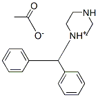 1-ジフェニルメチルピペラジン・酢酸 化学構造式