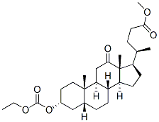 3α-[(エトキシカルボニル)オキシ]-12-オキソ-5β-コラン-24-酸メチル 化学構造式