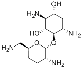 3-アミノ-4-O-[(2S,3R)-3-アミノ-6-(アミノメチル)-3,4-ジヒドロ-2H-ピラン-2-イル]-6-(メチルアミノ)-2,3,6-トリデオキシ-D-myo-イノシトール 化学構造式