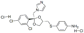 cis-4-[[2-(2,4-dichlorophenyl)-2-(1H-imidazol-1-ylmethyl)-1,3-dioxolan-4-yl]methylthio]aniline dihydrochloride Struktur