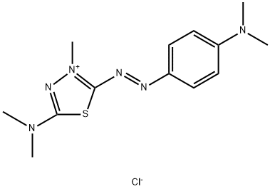 5-(dimethylamino)-2-[[4-(dimethylamino)phenyl]azo]-3-methyl-1,3,4-thiadiazolium chloride 结构式