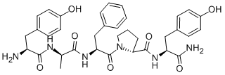 Tyr-D-Ala-Phe-D-Pro-Tyr-NH2 化学構造式