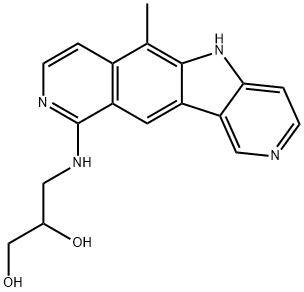3-[(6-メチル-5H-ピリド[3',4':4,5]ピロロ[2,3-g]イソキノリン-10-イル)アミノ]-1,2-プロパンジオール 化学構造式