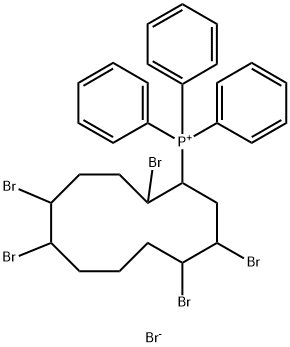(2,5,6,10,11-ペンタブロモシクロドデシル)トリフェニルホスホニウム・ブロミド 化学構造式