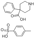 P-メチルベンゼンスルホン酸4-フェニル-4-ピペリジンカルボン酸 化学構造式