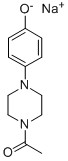 1-アセチル-4-[4-(ソジオオキシ)フェニル]ピペラジン 化学構造式