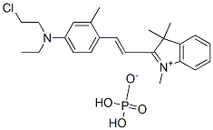 2-[2-[4-[(2-chloroethyl)ethylamino]-o-tolyl]vinyl]-1,3,3-trimethyl-3H-indolium dihydrogen phosphate 结构式