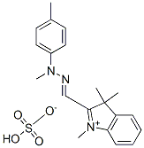 1,3,3-トリメチル-2-[[メチル(4-メチルフェニル)ヒドラゾノ]メチル]-3H-インドリウム・水素スルファート 化学構造式