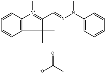 1,3,3-trimethyl-2-[(methylphenylhydrazono)methyl]-3H-indolium acetate 结构式