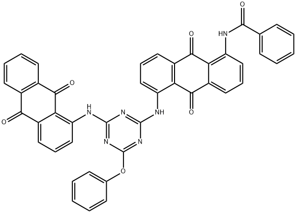N-[[5-[[4-[[(9,10-ジヒドロ-9,10-ジオキソアントラセン)-1-イル]アミノ]-6-フェノキシ-1,3,5-トリアジン-2-イル]アミノ]-9,10-ジヒドロ-9,10-ジオキソアントラセン]-1-イル]ベンズアミド 化学構造式