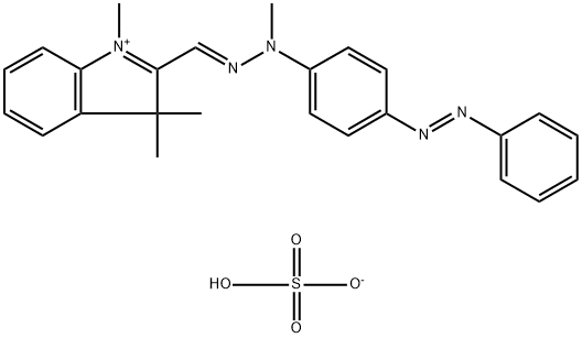 1,3,3-trimethyl-2-[[methyl[4-(phenylazo)phenyl]hydrazono]methyl]-3H-indolium hydrogen sulphate 结构式