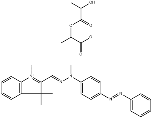 1,3,3-trimethyl-2-[[methyl[4-(phenylazo)phenyl]hydrazono]methyl]-3H-indolium 2-(lactoyloxy)propionate 结构式