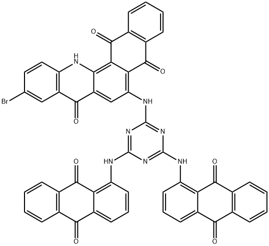 6-[[4,6-bis[(9,10-dihydro-9,10-dioxoanthryl)amino]-1,3,5-triazin-2-yl]amino]-10-bromonaphth[2,3-c]acridine-5,8,14(13H)-trione 结构式