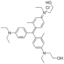 [4-[[4-(diethylamino)phenyl][4-[ethyl(2-hydroxyethyl)amino]-2-methylphenyl]methylene]-3-methyl-2,5-cyclohexadien-1-ylidene]ethyl(2-hydroxyethyl)ammonium chloride Structure