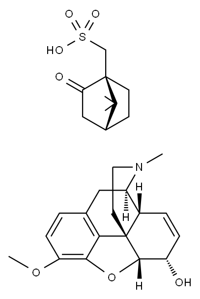 (5alpha,6alpha)-7,8-didehydro-4,5-epoxy-3-methoxy-17-methylmorphinan-6-yl (1S)-7,7-dimethyl-2-oxobicyclo[2.2.1]heptane-1-methanesulphonate Structure
