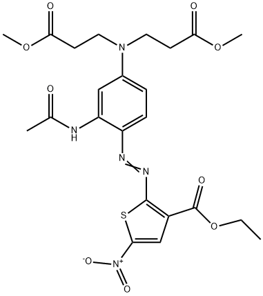ethyl 2-[[2-(acetylamino)-4-[bis(3-methoxy-3-oxopropyl)amino]phenyl]azo]-5-nitro-3-thenoate 结构式