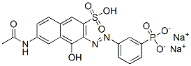 disodium 6-acetamido-4-hydroxy-3-[(3-phosphonatophenyl)azo]naphthalene-2-sulphonate 结构式