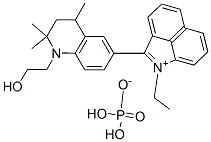 1-ethyl-2-[1,2,3,4-tetrahydro-1-(2-hydroxyethyl)-2,2,4-trimethyl-6-quinolyl]benz[cd]indolium dihydrogen phosphate 结构式